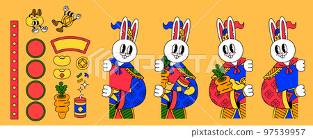 2023 Rabbit door gods elements set 97539957