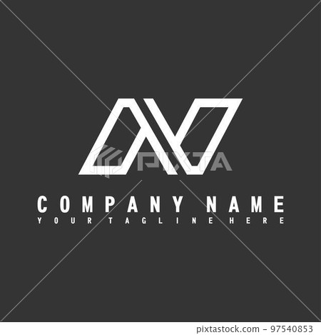 letter or word N unique font in flip position image graphic icon logo design abstract concept vector stock. Can be used as a symbol related to initial or monogram 97540853