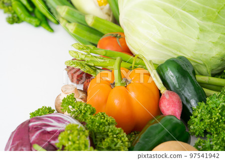 decorative frame of vegetables and fruits 97541942