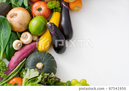 decorative frame of vegetables and fruits decorative frame of vegetables and fruits 97541950