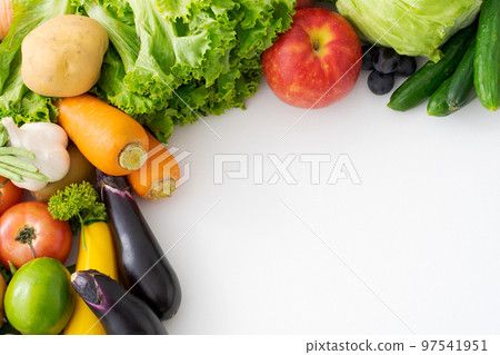 decorative frame of vegetables and fruits 97541951