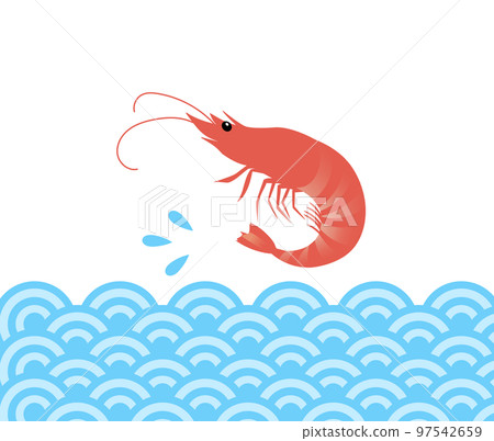 蝦子在海裡跳的圖解 蝦子在海裡跳的圖解 97542659