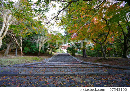 The bell tower looks up at the hill from Todaiji Nekodanshita 97543100