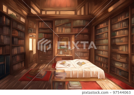 room with lots of books 97544063