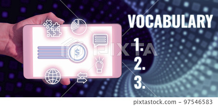 Inspiration showing sign Vocabulary. Internet Concept collection of words and phrases alphabetically arranged and explained or defined Inspiration showing sign Vocabulary. Internet Concept collection of words and phrases alphabetically arranged and explained or defined 97546583
