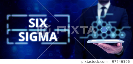 Text showing inspiration Six Sigma. Conceptual photo management techniques to improve business processes 97546596