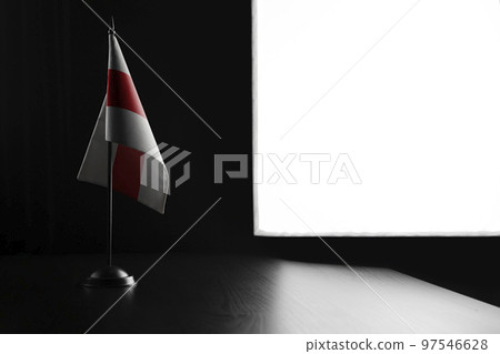 Small national flag of the Belarus on a black background 97546628