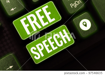 Handwriting text Free Speech. Business showcase the right of people to express their opinions publicly 97546635