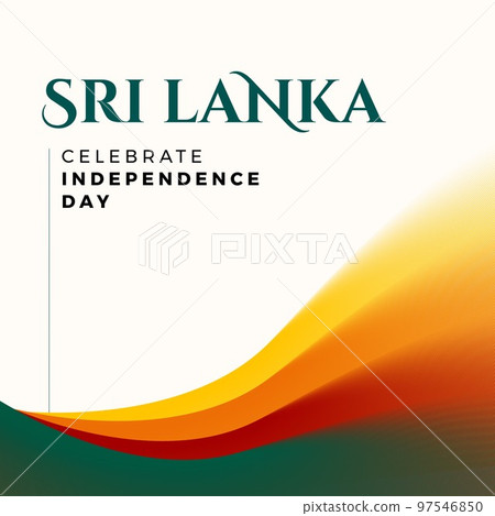 Composition of sri lanka independence day text over colourful background 97546850
