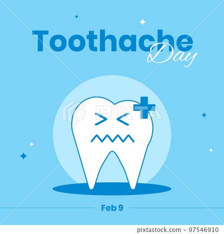 Composition of toothache day text over tooth icon 97546910