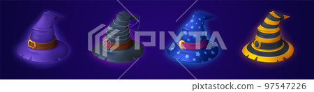 Witch and magician hats, Halloween party costume Witch and magician hats, Halloween party costume 97547226