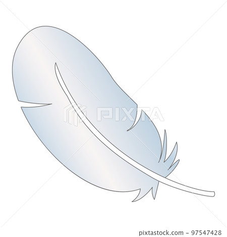 簡單的白色羽毛插畫 97547428