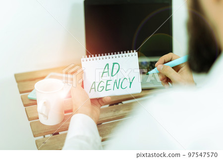 Conceptual caption Ad Agency. Conceptual photo business dedicated to creating planning and handling advertising Conceptual caption Ad Agency. Conceptual photo business dedicated to creating planning and handling advertising 97547570