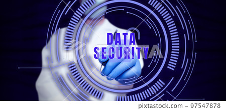 Conceptual display Data Security. Business concept Confidentiality Disk Encryption Backups Password Shielding 97547878