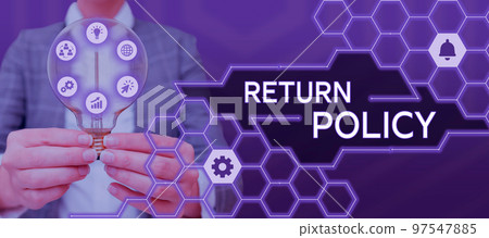 Conceptual display Return Policy. Internet Concept Tax Reimbursement Retail Terms and Conditions on Purchase 97547885