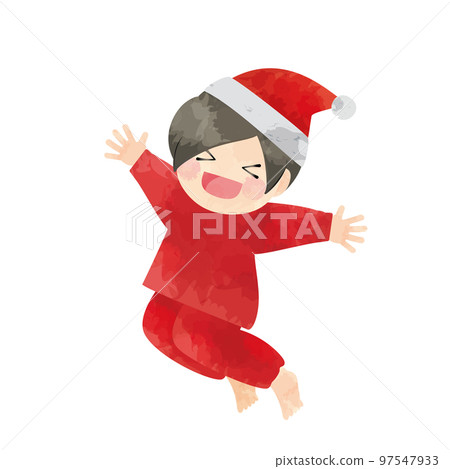 Children jumping in Santa Claus pajamas (raster only) Children jumping in Santa Claus pajamas (raster only) 97547933