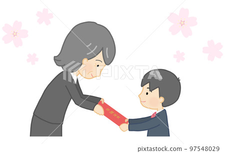 Graduation ceremony certificate award (cherry blossom background) Graduation ceremony certificate award (cherry blossom background) 97548029