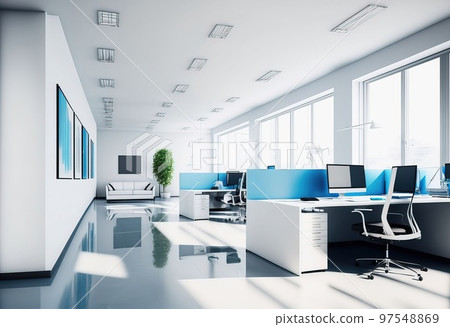 A modern design office room that combines minimalism and cleanliness 97548869
