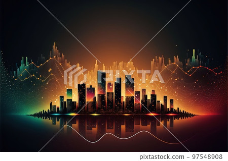 代表數字技術和城市的商業形象插圖 97548908