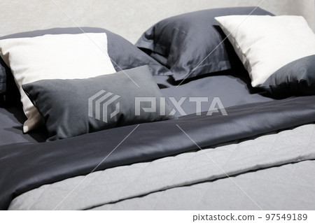double bed with pillows, cushions and blankets double bed with pillows, cushions and blankets 97549189