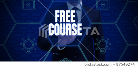 Conceptual caption Free Course. Business concept series of lessons or lectures teaching skills you need 97549274