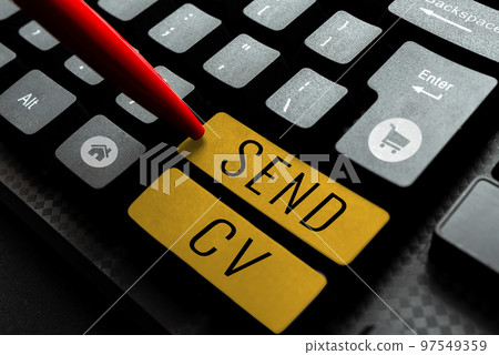 Handwriting text Send Cv. Internet Concept Give resume curriculum vitae for applying to job Recruitment Handwriting text Send Cv. Internet Concept Give resume curriculum vitae for applying to job Recruitment 97549359