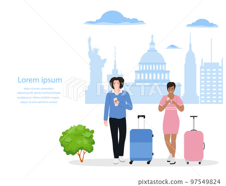 People Travel USA Tourist Weekend American Trip 97549824