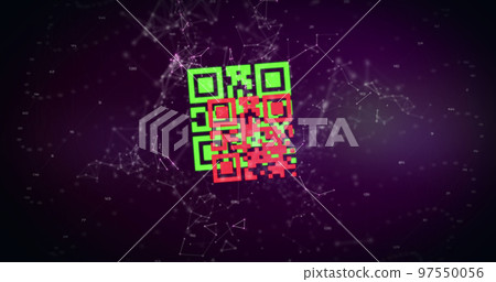 QR code scanner against network of connections 97550056