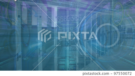 Image of numbers, data processing and sever room 97550072