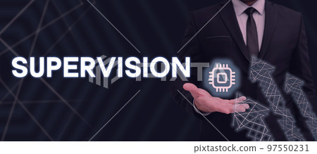 Conceptual caption Supervision. Word Written on monitoring and coordinating the plant operations 97550231