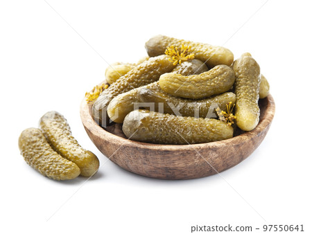 Cucumber in wooden on white backgrounds Cucumber in wooden on white backgrounds 97550641