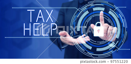 Handwriting text Tax Help. Business concept Assistance from the compulsory contribution to the state revenue Handwriting text Tax Help. Business concept Assistance from the compulsory contribution to the state revenue 97551220