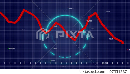 Image of data processing over shapes - Stock Illustration [97551287 ...