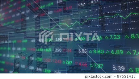 Image of financial data processing of stock exchange numbers 97551413