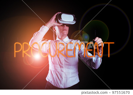 Writing displaying text Procurement. Business overview Procuring Purchase of equipment and supplies Writing displaying text Procurement. Business overview Procuring Purchase of equipment and supplies 97551670