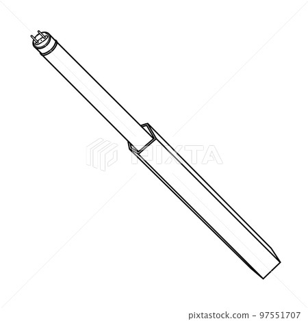 Straight tube fluorescent lamp and packaging box (line drawing) 97551707
