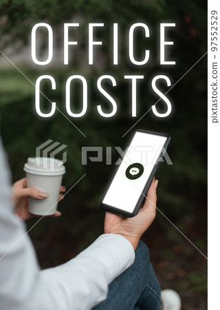 Conceptual display Office Costs. Business approach amount of money paid to landlord to cover expenses on workroom 97552529