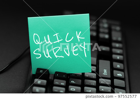 Inspiration showing sign Quick Survey. Business showcase Conduct fast check on condition value situation of something 97552577