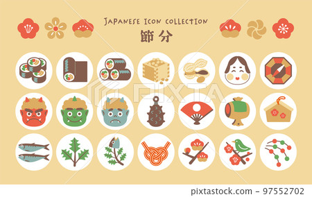 Setsubun的圖標集 97552702