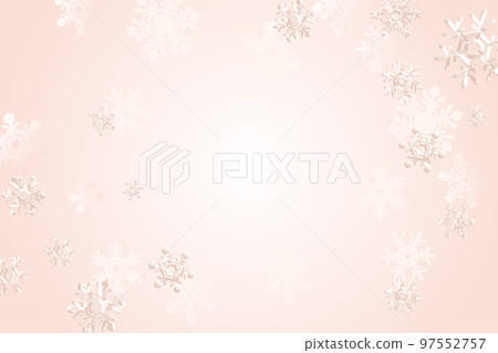 Vector illustration of sparkling snowflakes Warm pink background for banners and posters 97552757
