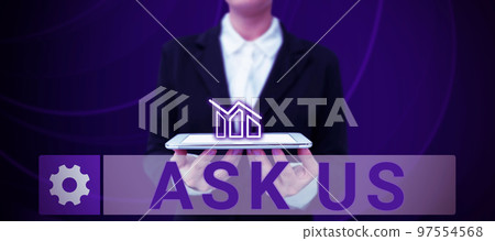 Conceptual display Ask Us. Business idea accepting questions or inquiry from people Will answers any doubts Conceptual display Ask Us. Business idea accepting questions or inquiry from people Will answers any doubts 97554568