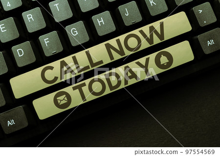 Hand writing sign Call Now. Business overview To immediately contact a person using telecom devices with accuracy Hand writing sign Call Now. Business overview To immediately contact a person using telecom devices with accuracy 97554569