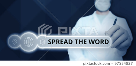 Conceptual display Spread The Word. Business showcase share the information or news using social media 97554827