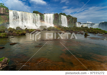 the largest system of waterfalls on Earth Iguazu view from a helicopter 97555272