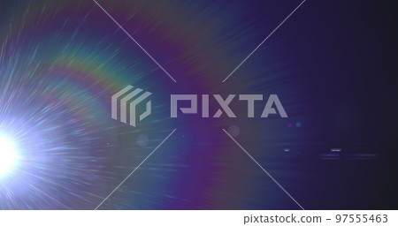 QR code scanner with neon elements against rainbow light flare 97555463