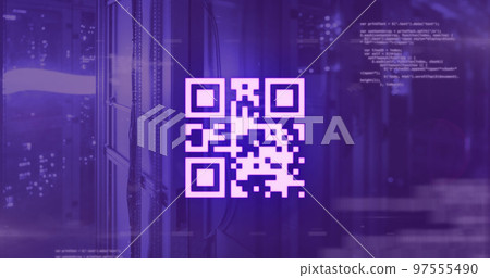 QR code scanner against data processing over computer servers 97555490