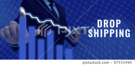 Writing displaying text Drop Shipping. Business concept to send goods from a manufacturer directly to a customer instead of to the retailer Writing displaying text Drop Shipping. Business concept to send goods from a manufacturer directly to a customer instead of to the retailer 97555494