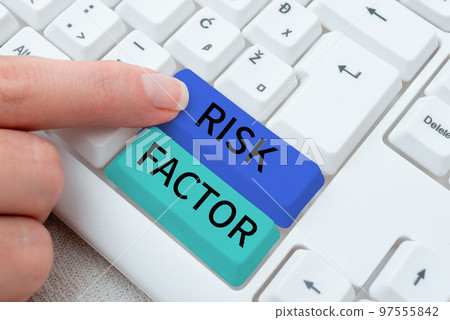 Hand writing sign Risk Factor. Internet Concept Something that rises the chance of a person developing a disease Hand writing sign Risk Factor. Internet Concept Something that rises the chance of a person developing a disease 97555842