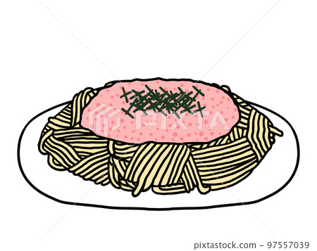 Mentaiko spaghetti illustration 97557039