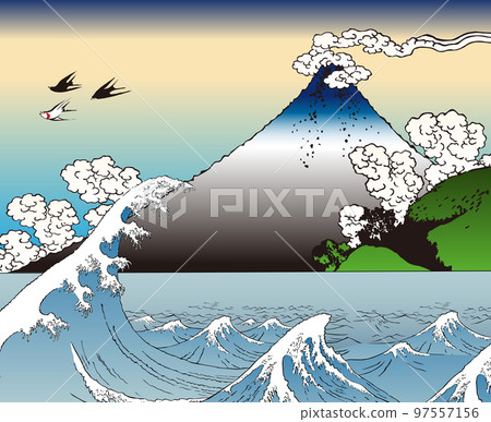 Koshu Mitsushima Pass, Waves and Swallows 97557156